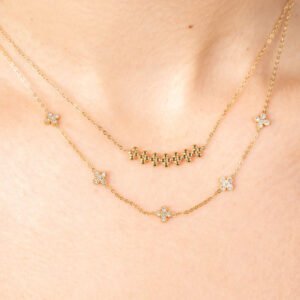 Colar Mini Trevos Brilhantes