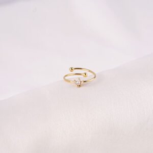 Anel ajustável coroa de folhas